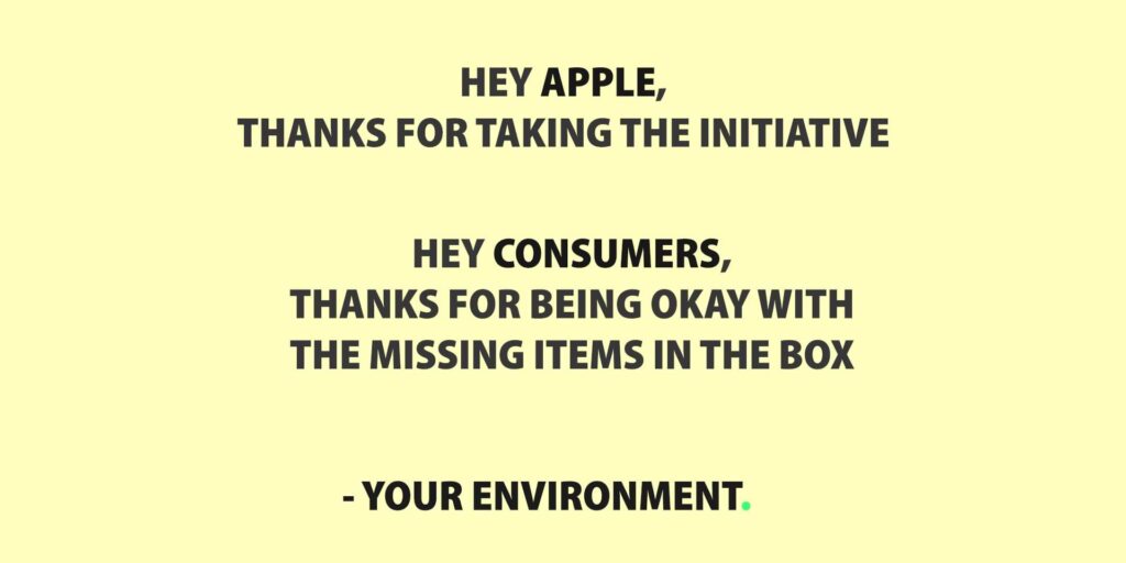 Thanks to Apple for removing charger from the box