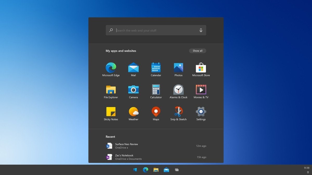 Windows 10 X UI