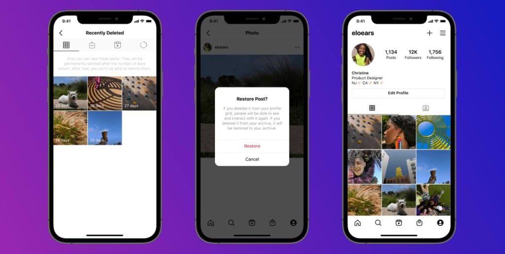 Instagram adds "Recently Deleted" feature that will restore deleted media