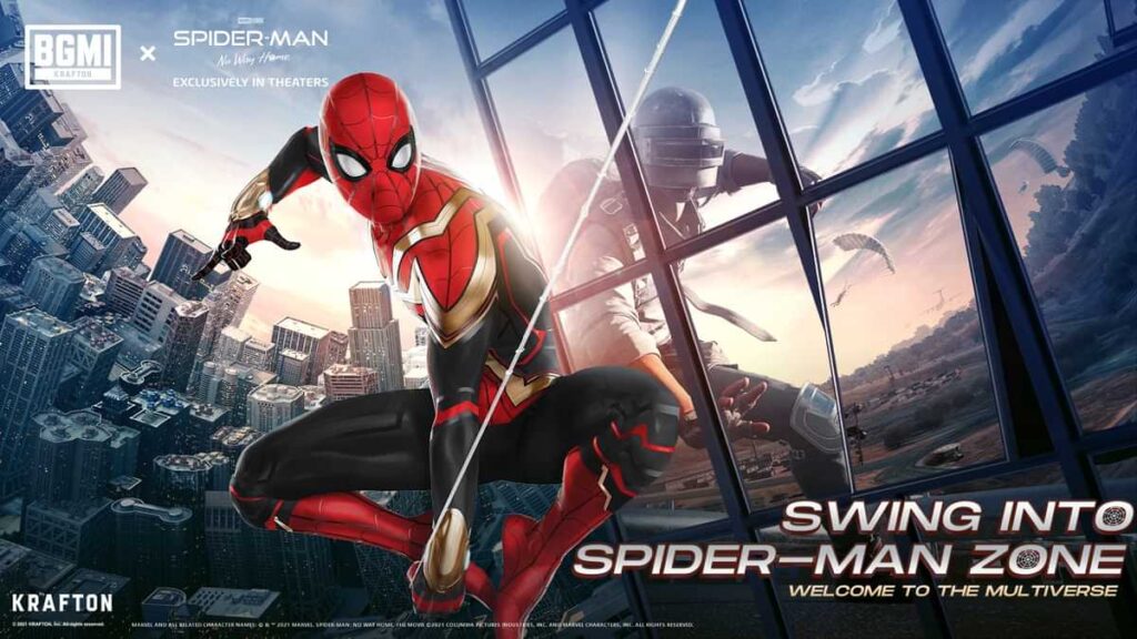 spiderman no way home to battleground mobile india