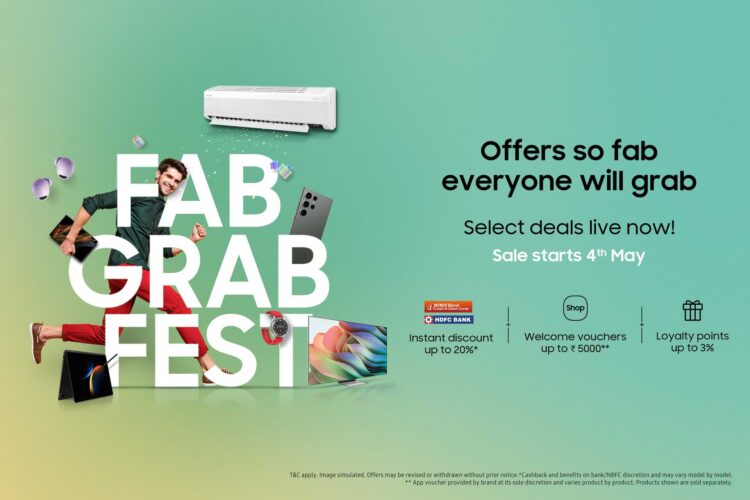 Samsung India's Fab Grab Fest Sale Returns with Exciting Deals on Smartphones, Laptops, Appliances and More